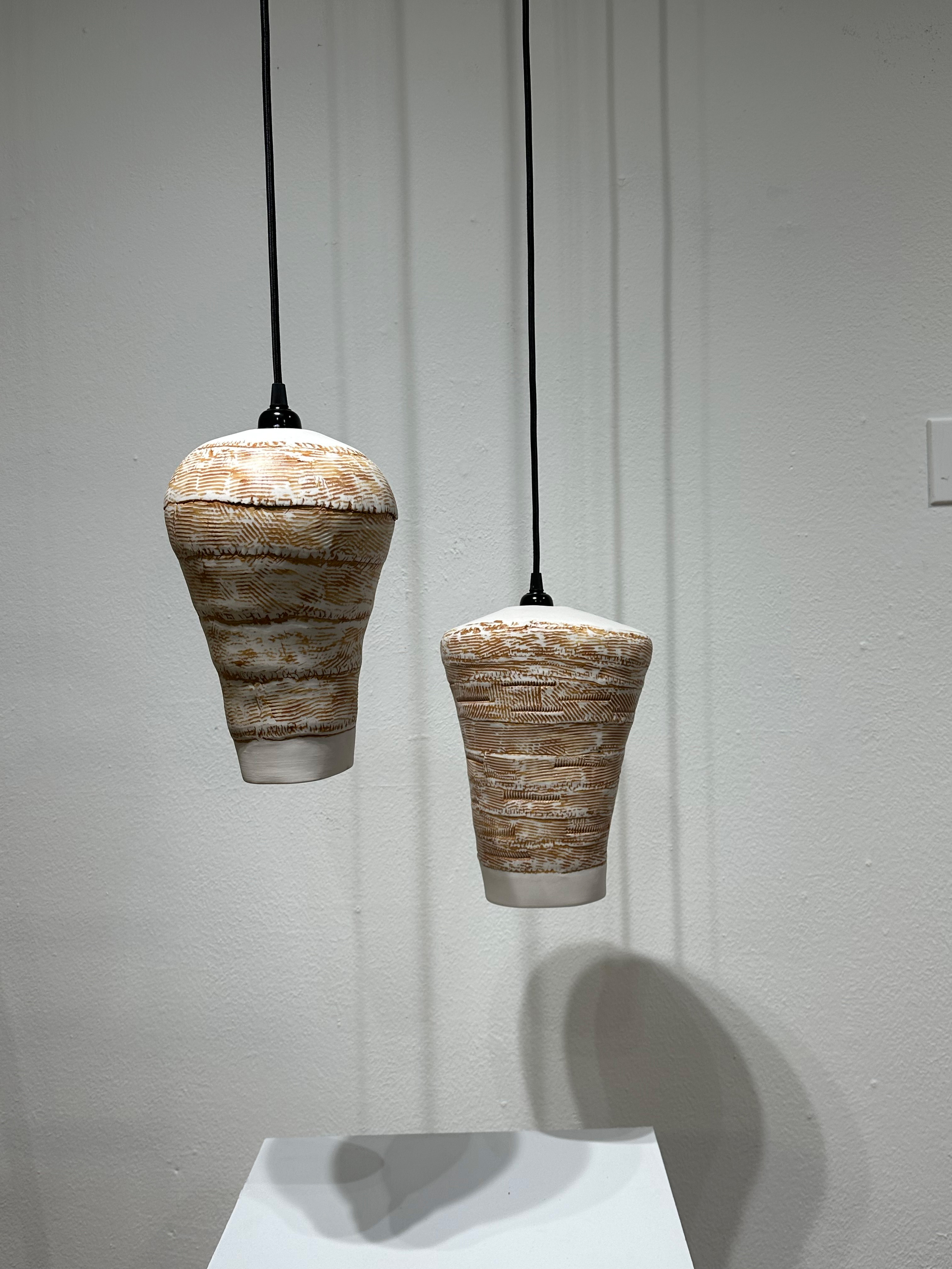 2 pendant porcelain lights created by Lisa Ehrich