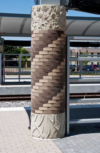 Farmers Branch train station pillar
